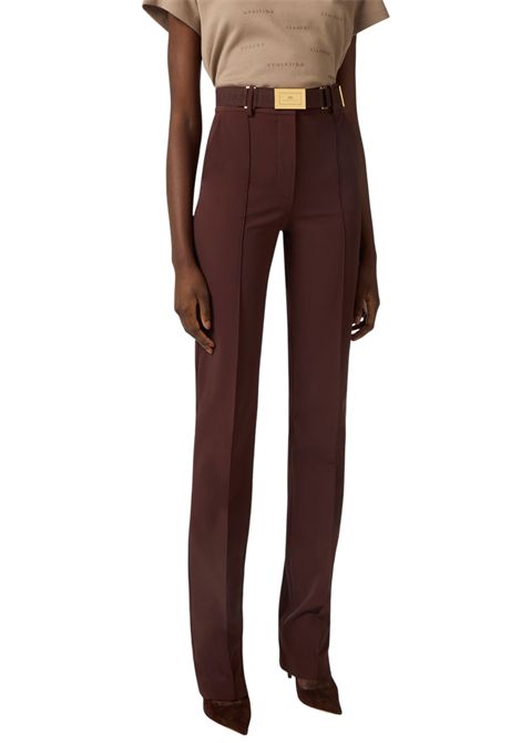 Technical bi-elastic fabric pants with belt ELISABETTA FRANCHI | Trousers | PA17261E2644